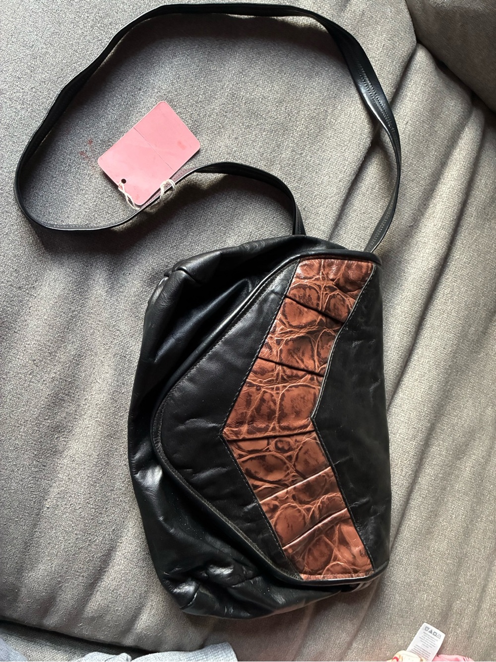Black and Brown woMen's Crossbody Bag - Classic Two-Tone Design